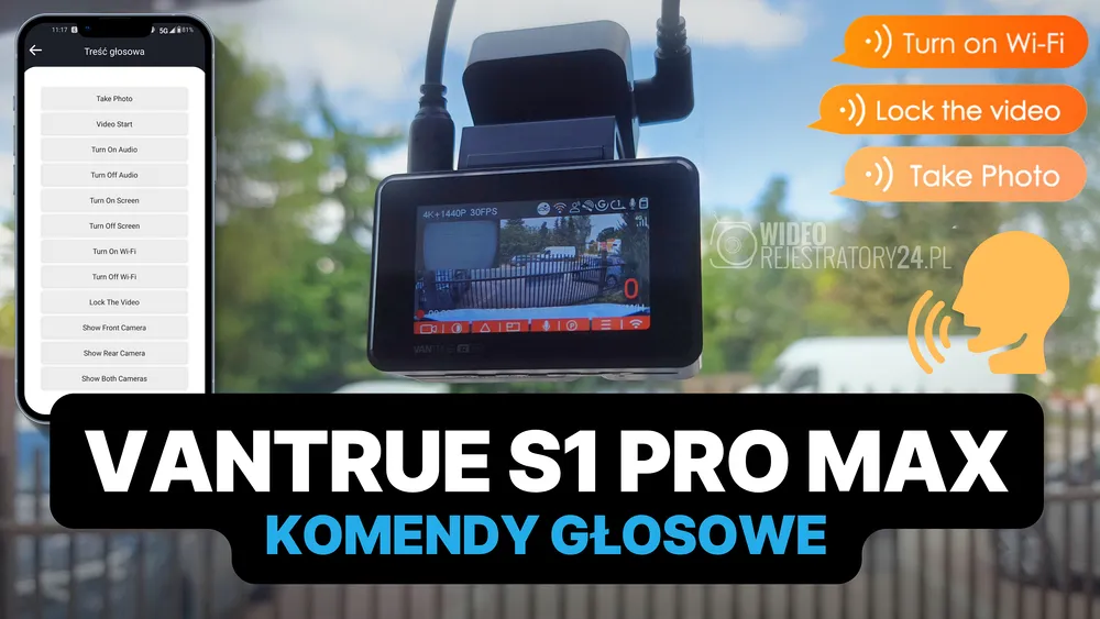 kamera samochodowa vantrue e2 pro komendy głosowe